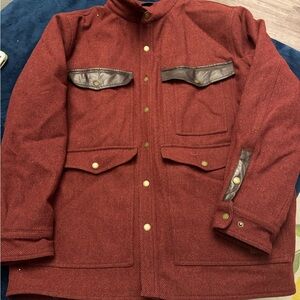 overland Lane Leather-Trimmed Wool Field Jacket